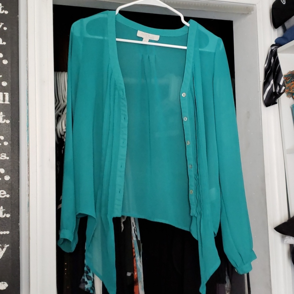 Button up sheer blouse